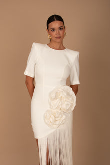 Vestido Aitana Mini Flor - Blanco