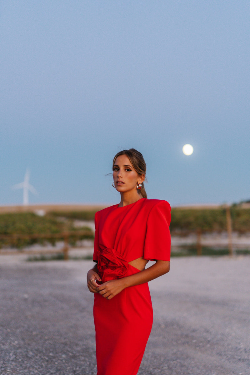 Vestido Virgo Midi - Rojo